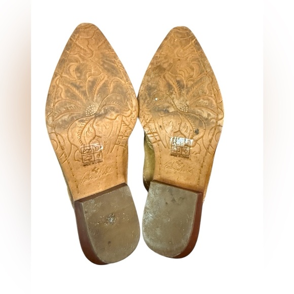 Patricia Nash Suede Nib Batista Women's Tan Cowboy Mules Size 7 - Picture 7 of 9